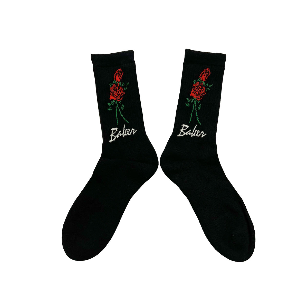 Baker Skateboards Socks Roses Black