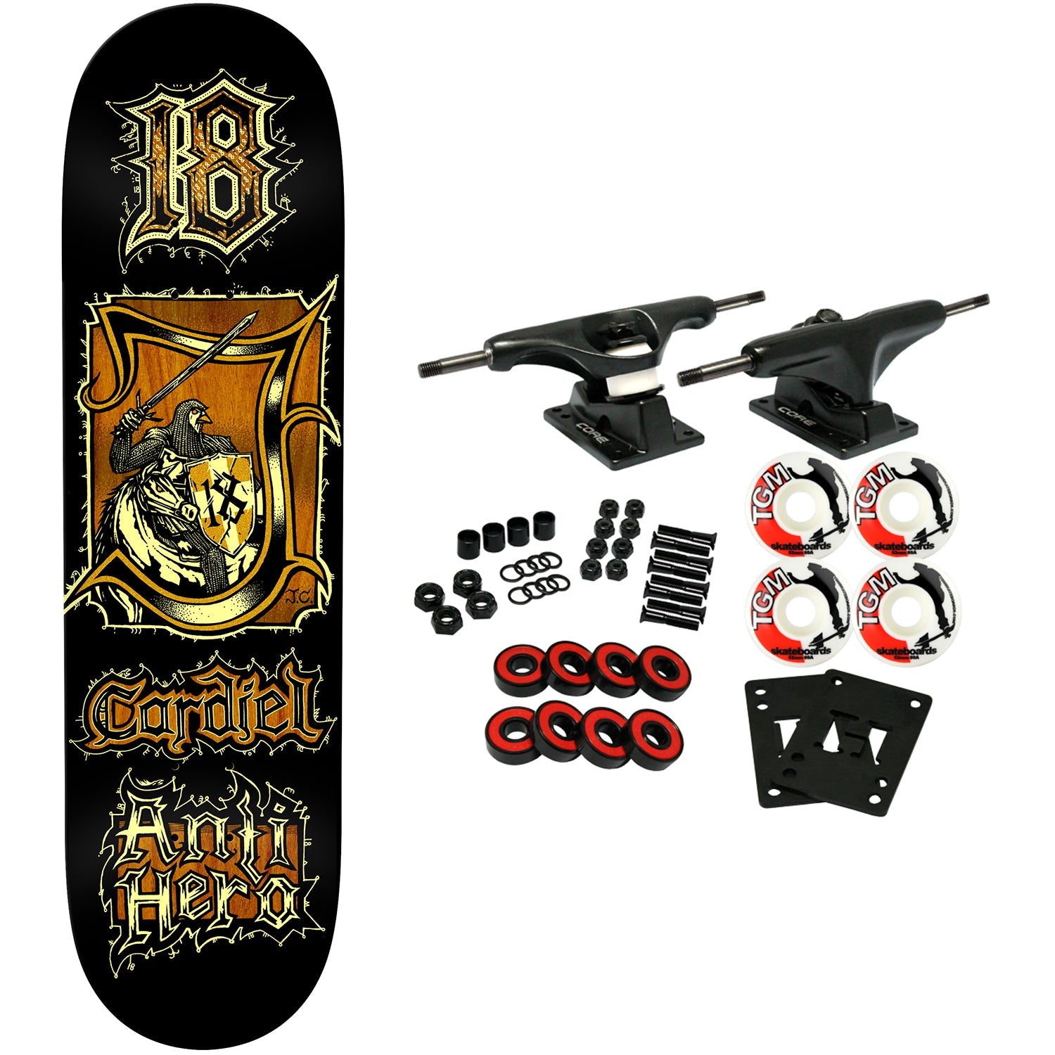 Anti Hero Skateboard Complete John Cardiel Medieval 8.62" x 32.25"
