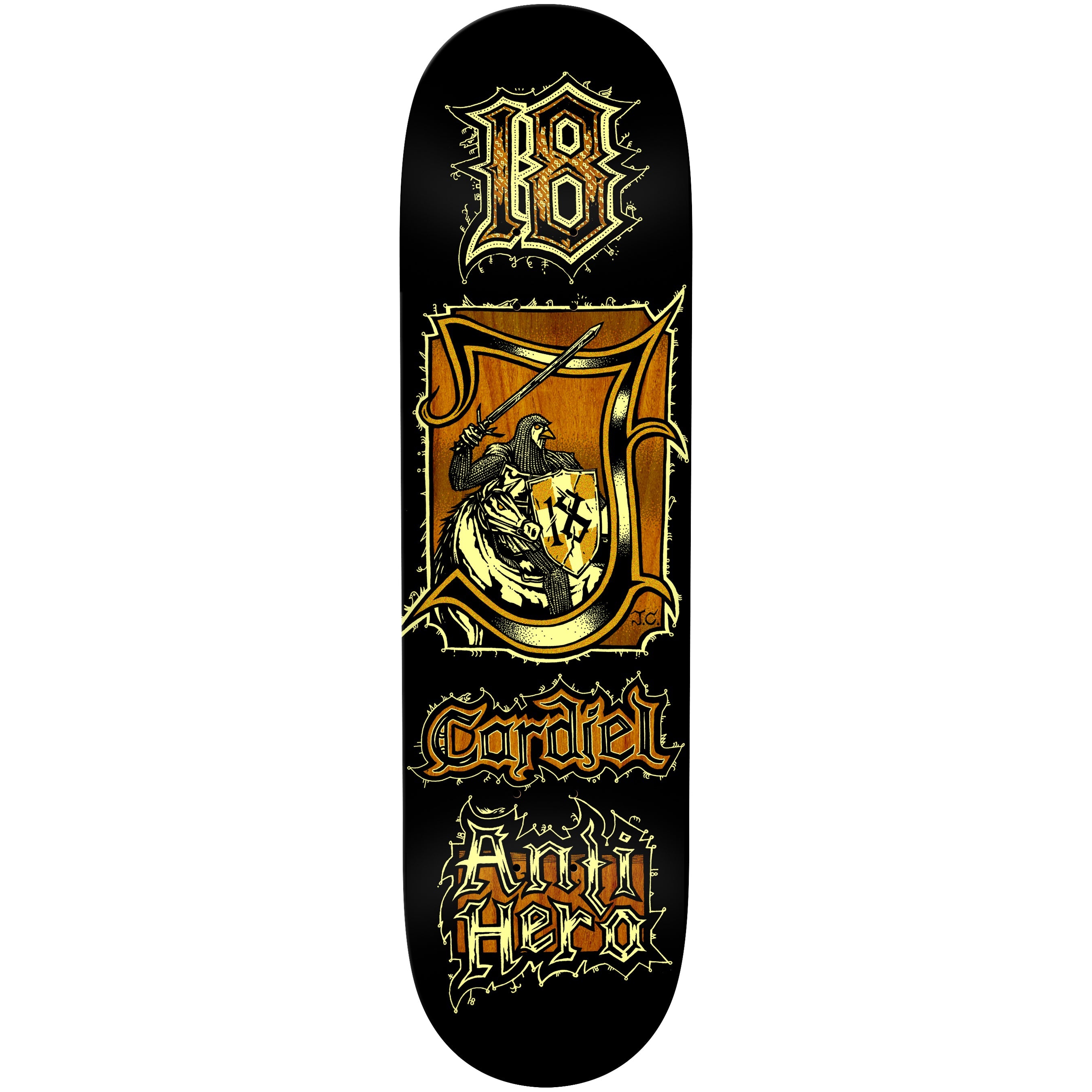 Anti Hero Skateboard Deck John Cardiel Medieval 8.62" x 32.25"