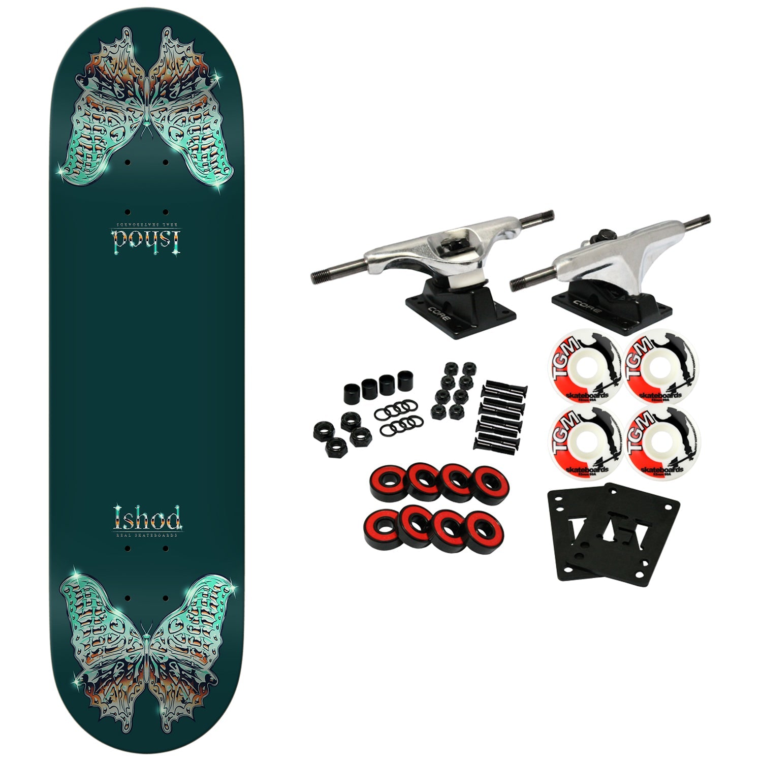 Real Skateboard Complete Ishod Mariposa Chrome Redux Twin Tail 8.5" x 32.2"