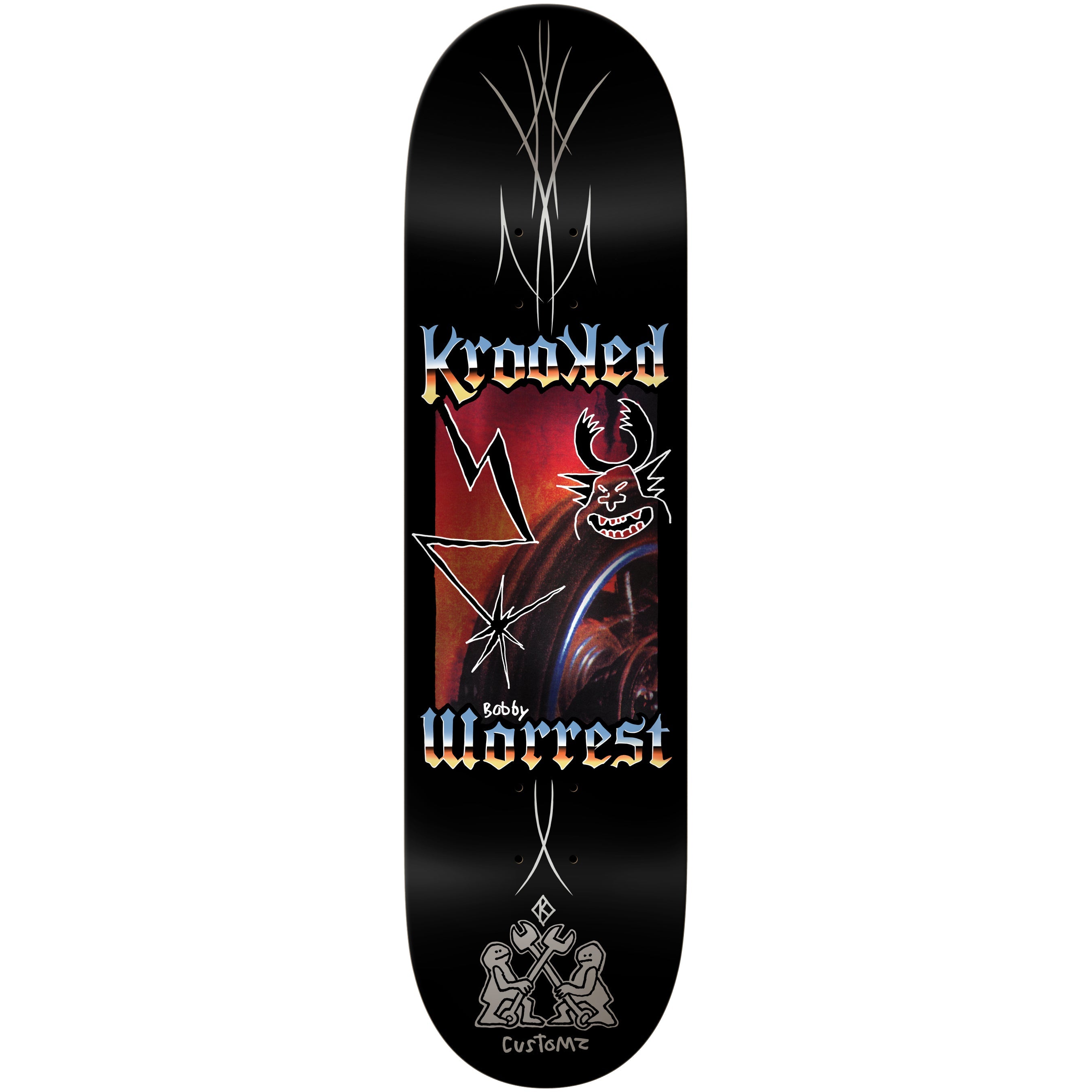 Krooked Skateboard Complete Worrest Chrome Zone Twin Tail 8.3" x 31.9"