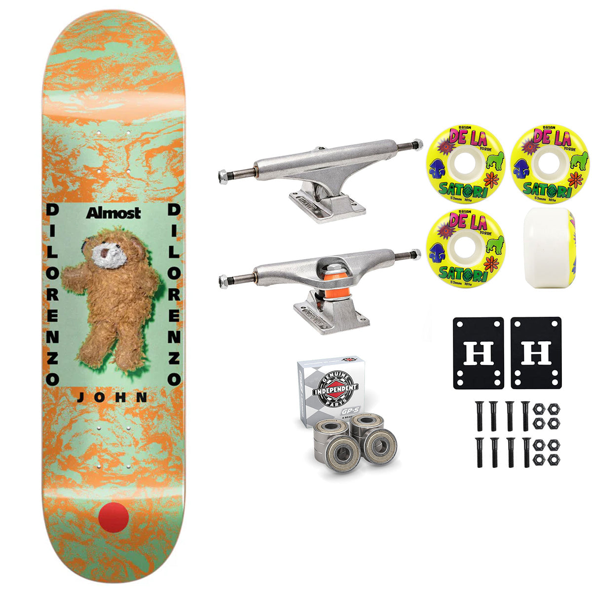 Almost Premium Skateboard Dilo Stuffed Super Sap 8.0" Independent Satori Upgrade