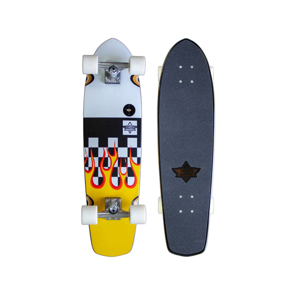 Dusters California Skateboard Cruiser Flames 7.9" x 31" Built in Bottle Opener