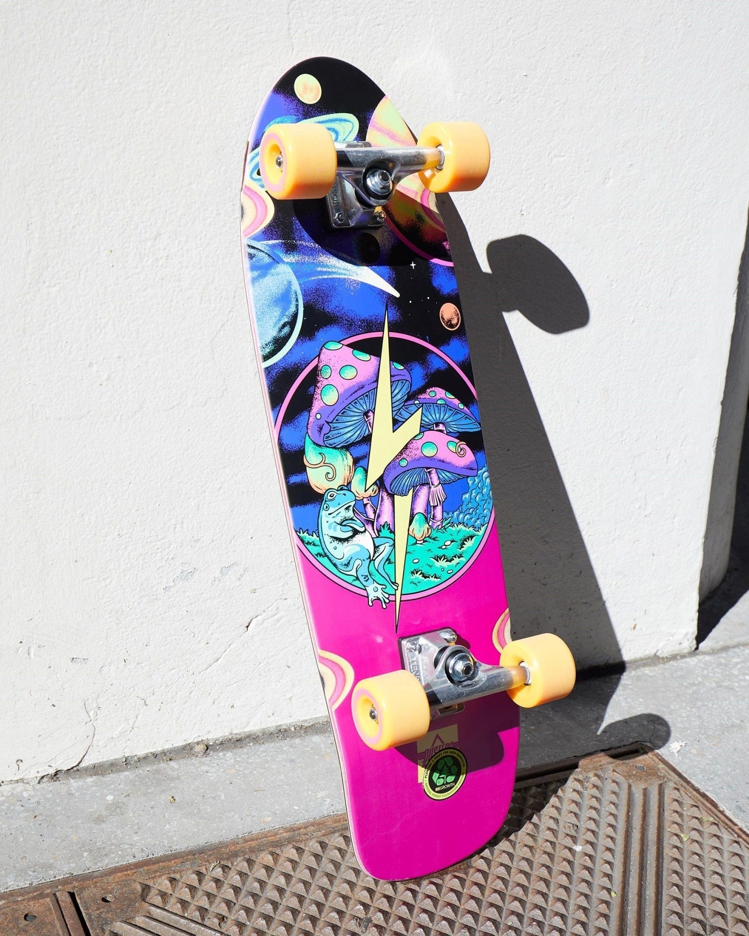 Dusters California Skateboard Cruiser Lurid 8.75" x 29.5" UV Reactive Ink