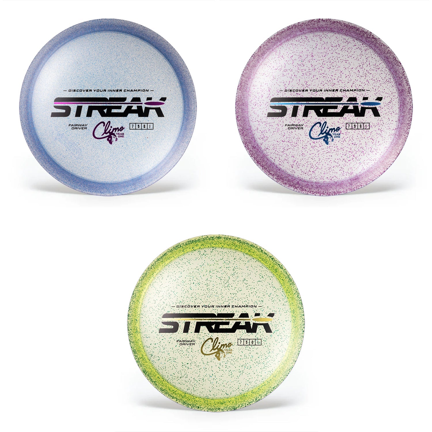 Climo Disc Golf Victory Line Sparkle Year 1 Streak Fairway Driver 7/5/0/1 - Choose Exact Disc