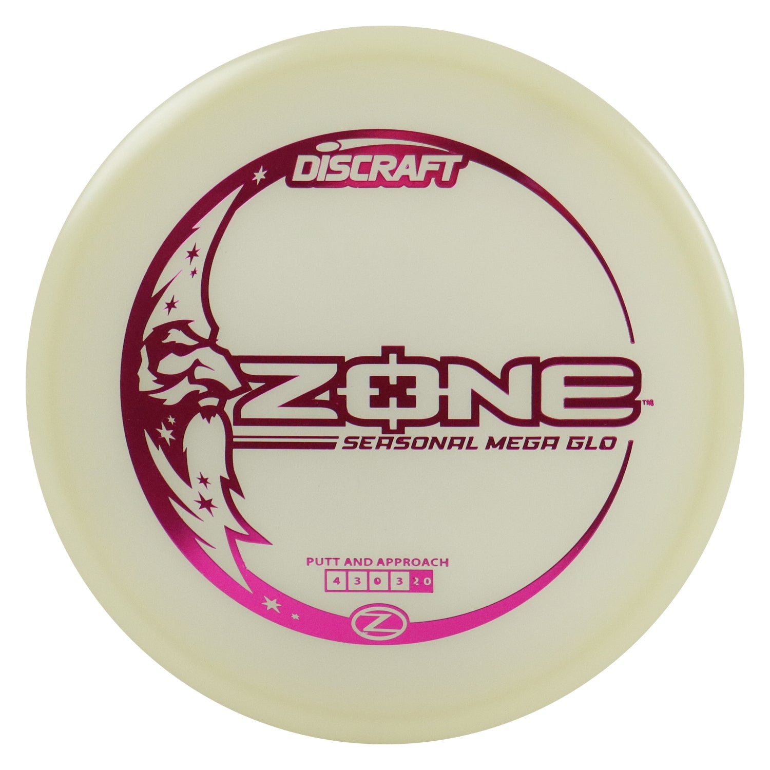 Discraft Disc Golf Seasonal Mega-Glo Zone Putter 4/3/0/3 - Choose Exact Disc
