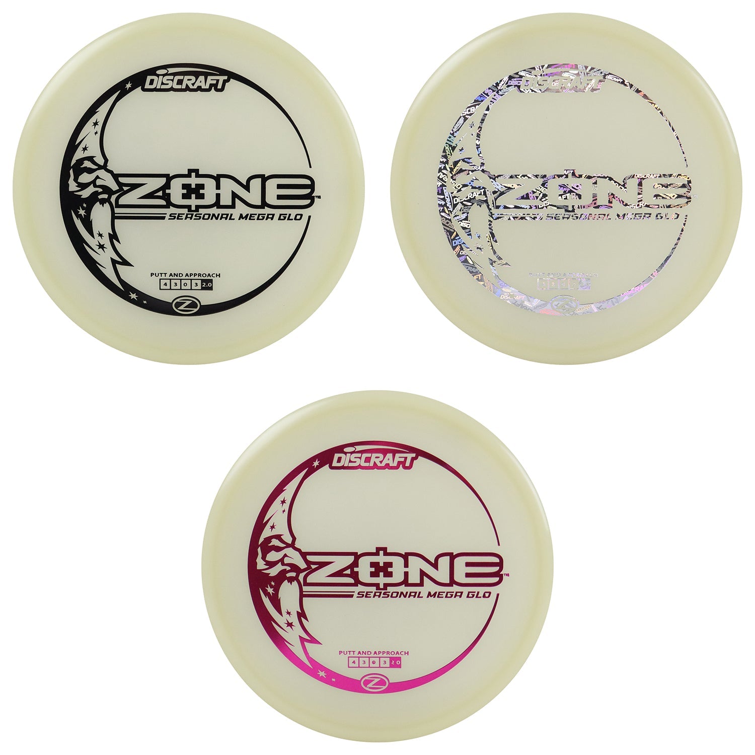 Discraft Disc Golf Seasonal Mega-Glo Zone Putter 4/3/0/3 - Choose Exact Disc
