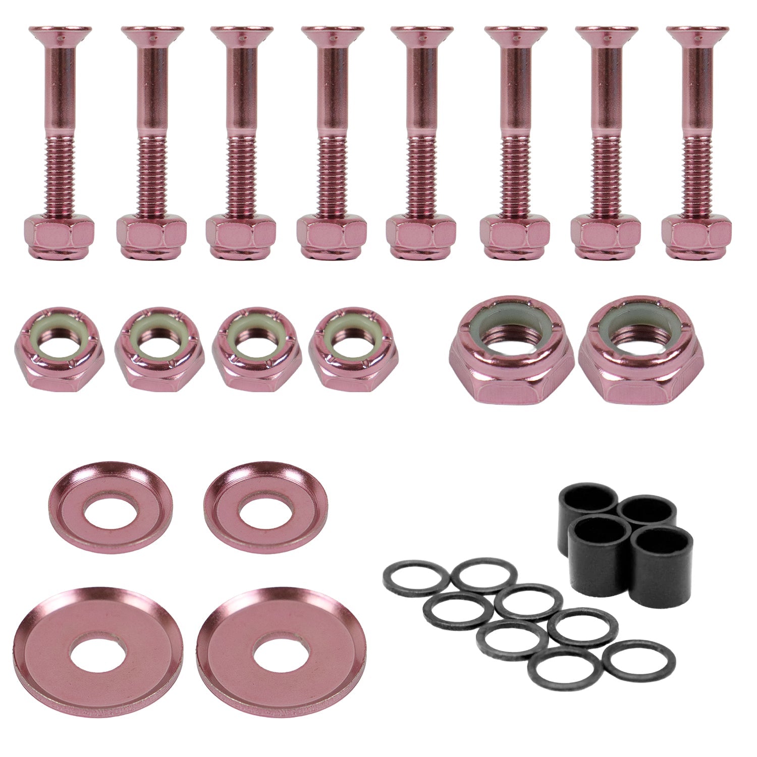 Dime Bag Skateboard Truck 1.25" Pink Hardware Refresh Kit with Nuts, Spacers, Washers