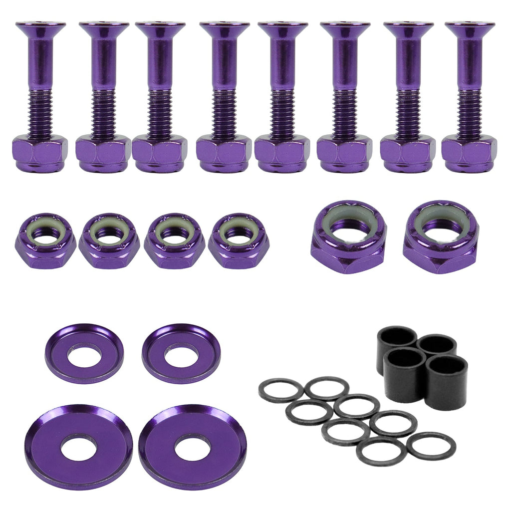 Dime Bag Skateboard Truck 1" Purple Hardware Refresh Kit with Nuts, Spacers, Washers