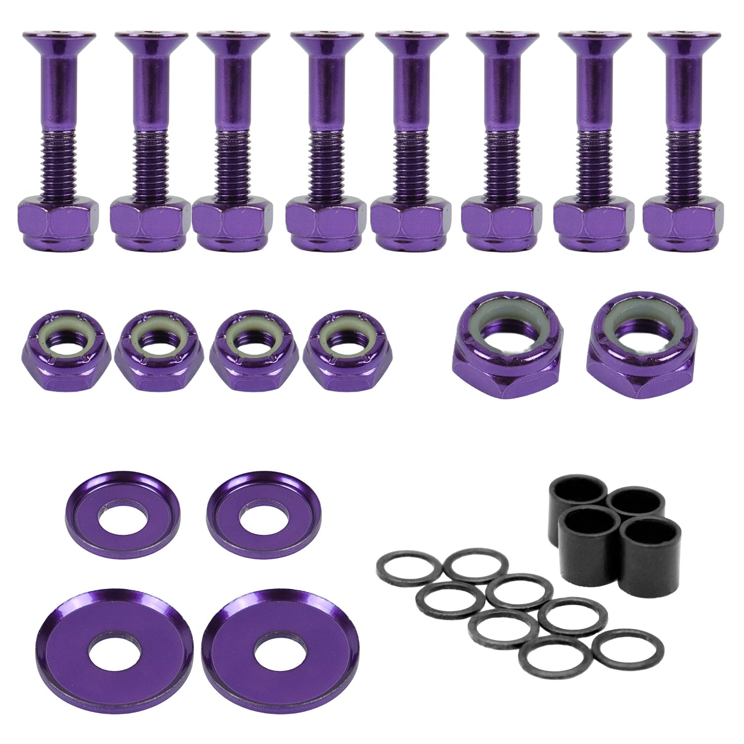 Dime Bag Skateboard Truck 1" Purple Hardware Refresh Kit with Nuts, Spacers, Washers