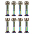 Dime Bag Skateboard Mounting Hardware 1" Phillips Oil Slick Bolts / Silver Nuts