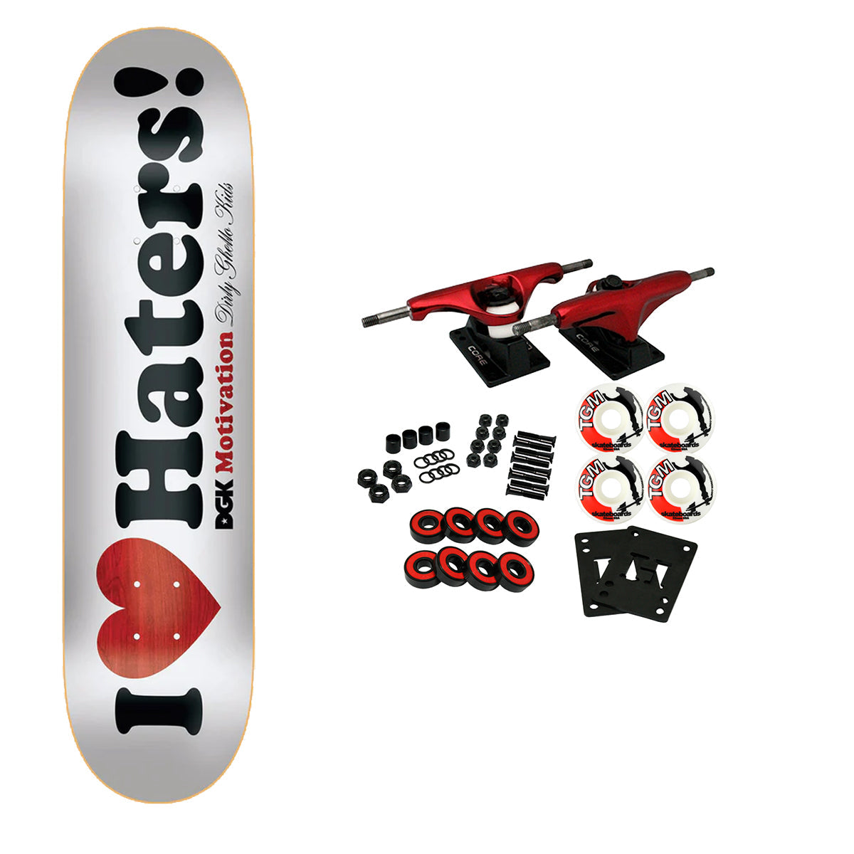 DGK Skateboard Complete Haters White 7.75" x 31.5"