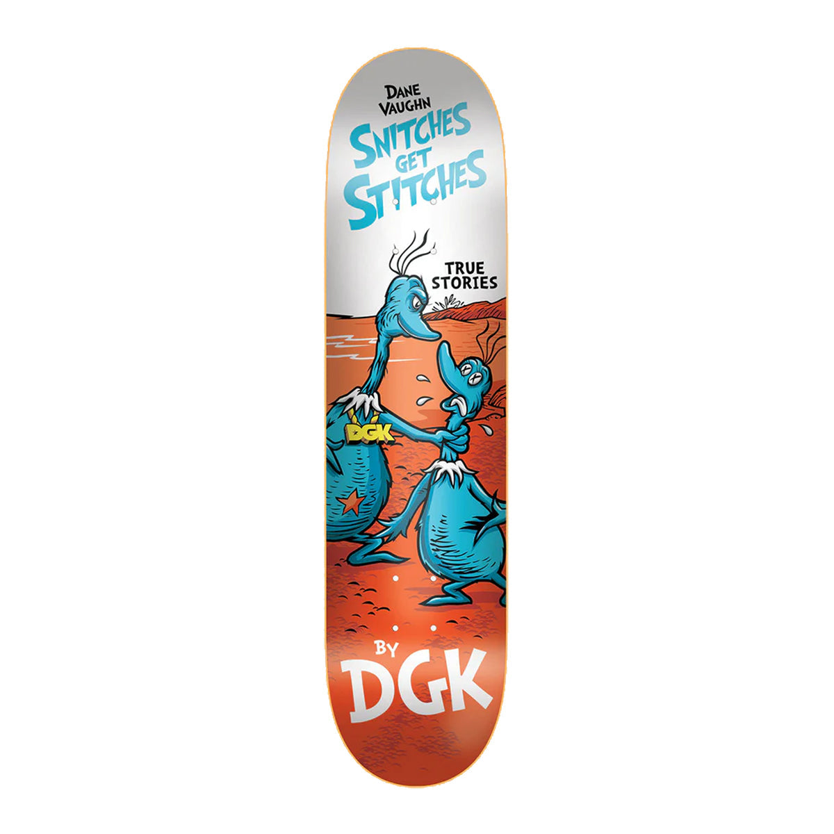 DGK Premium Skateboard Vaughn Stitches 7.9" Independent Trucks, Triclops Wheels, Indy Bearings