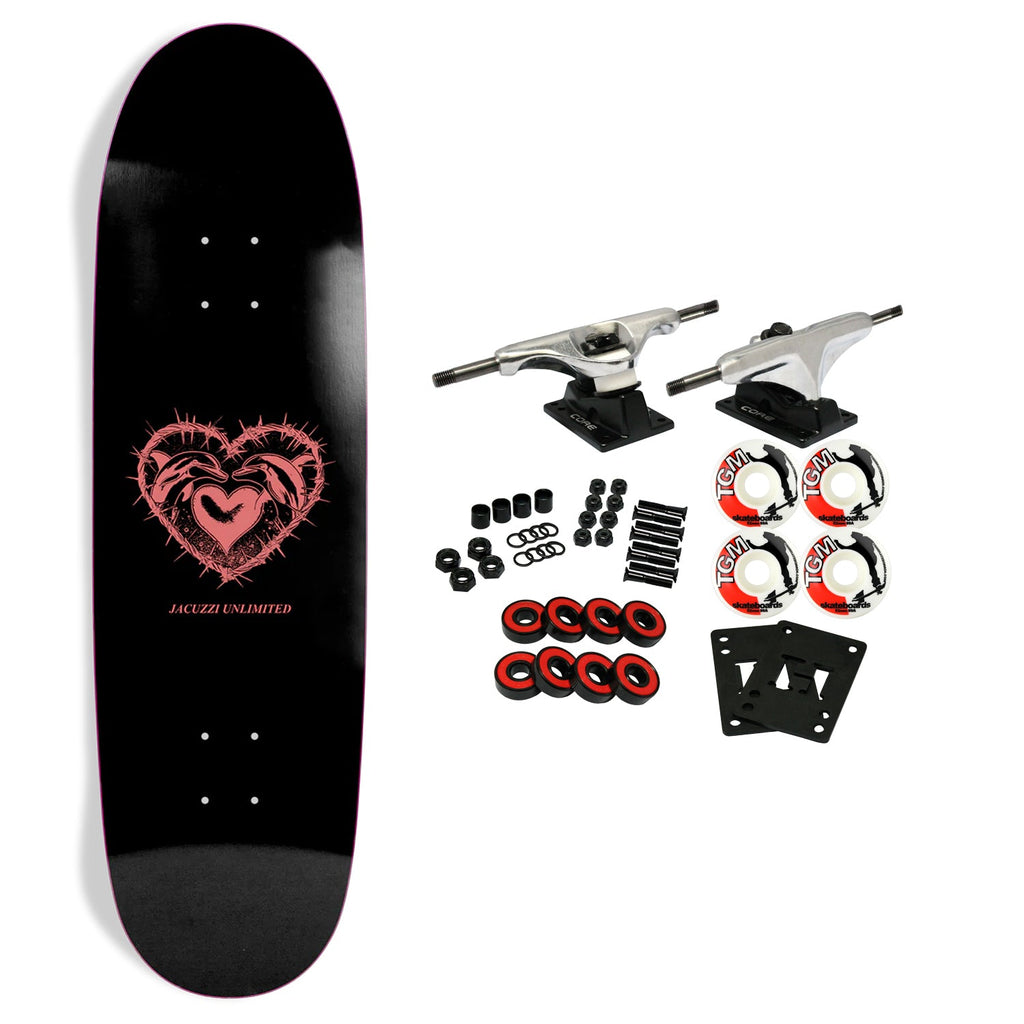 Jacuzzi Skateboard Complete Dolphin Logo Black 8.75" x 32.1"