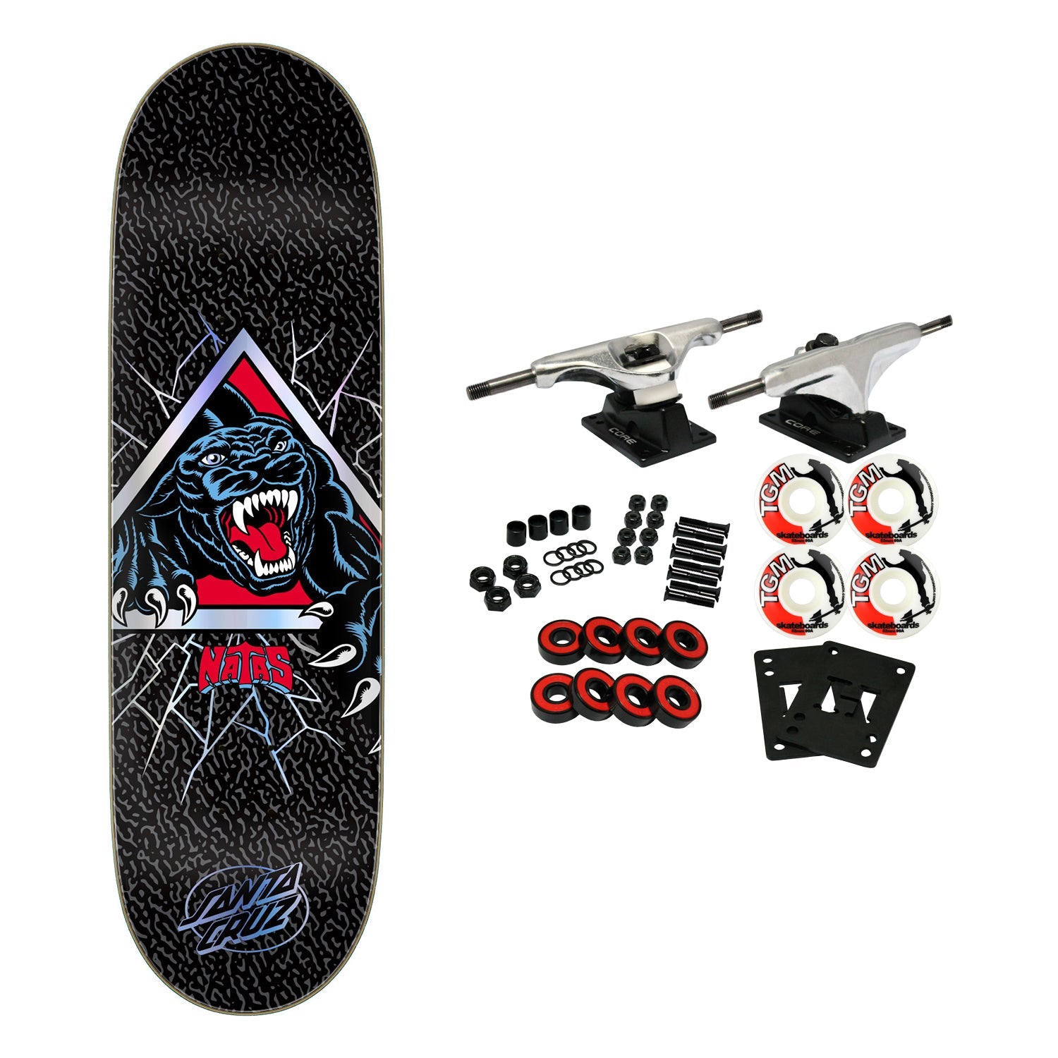 Santa Cruz Skateboard Complete Natas Shattered Panther VX Tri-X 9.0" x 32.15"