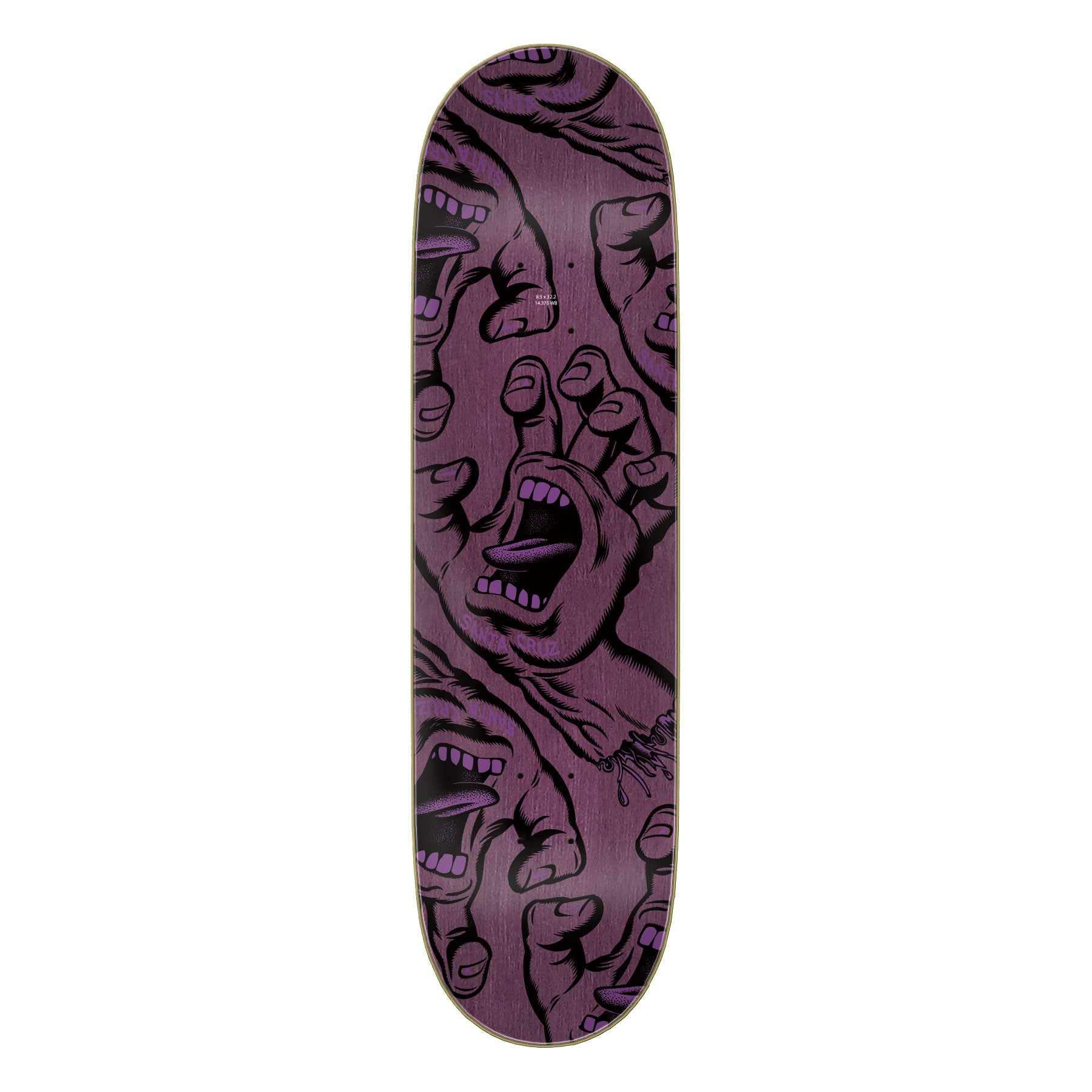 Santa Cruz Skateboard Deck Crowded Hand 8.5" x 32.2"