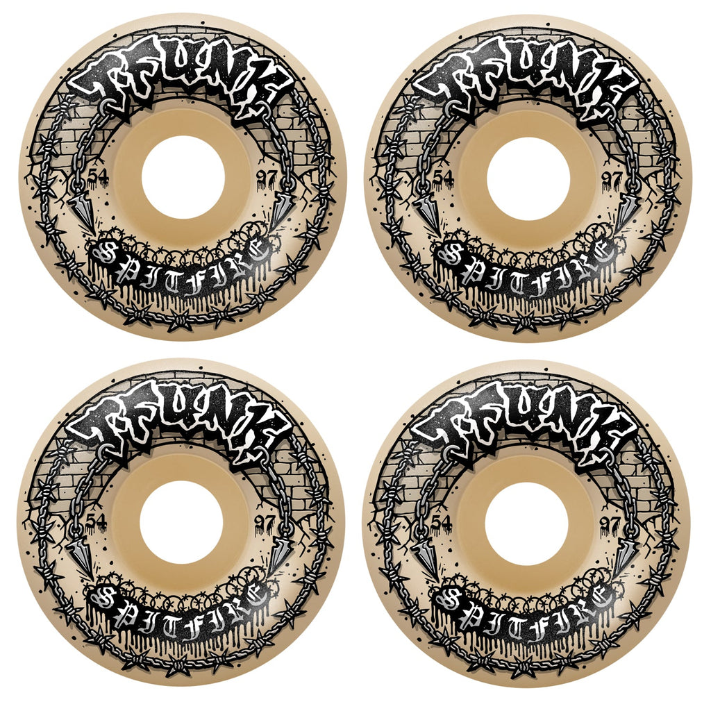 Spitfire Skateboard Wheels 54mm F4 97A T-Funk Raw Radial Full Natural