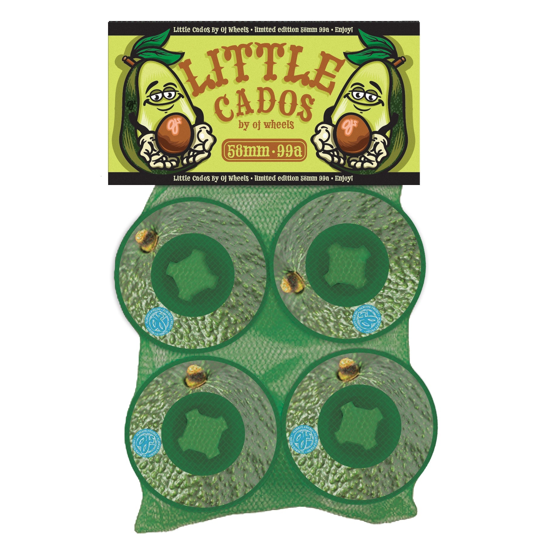 OJ Skateboard Wheels 58mm Avocado Lil Doodies 99A Green