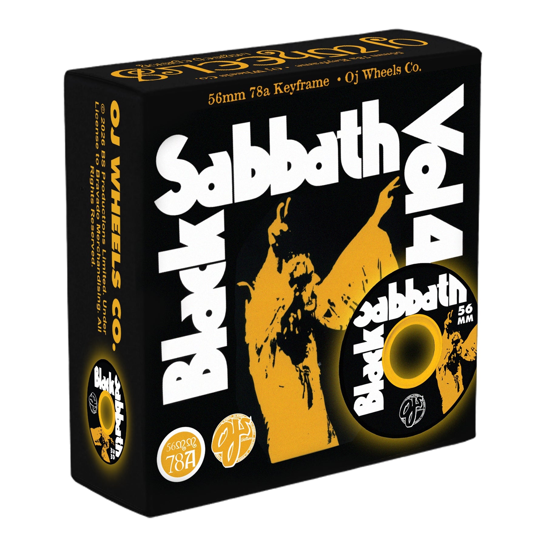 OJ Skateboard Wheels 56mm Black Sabbath Vol 4 Keyframe 78A Black