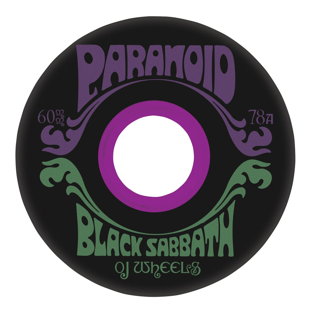 OJ Skateboard Wheels 60mm Black Sabbath Paranoid Super Juice 78A Black