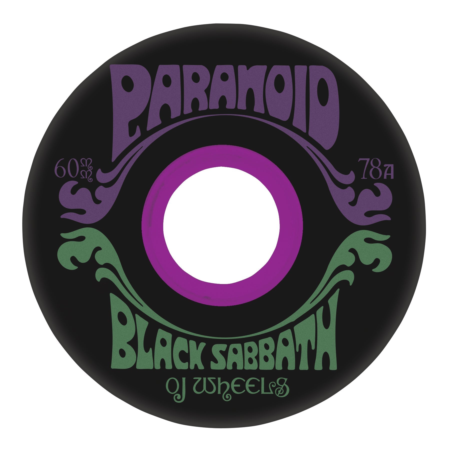 OJ Skateboard Wheels 60mm Black Sabbath Paranoid Super Juice 78A Black