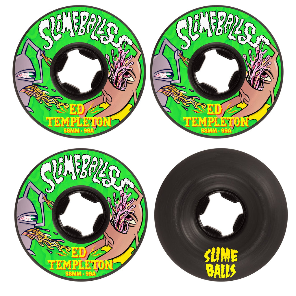 Slime Balls Skateboard Wheels 58mm Ed Templeton Vomits 99A Black