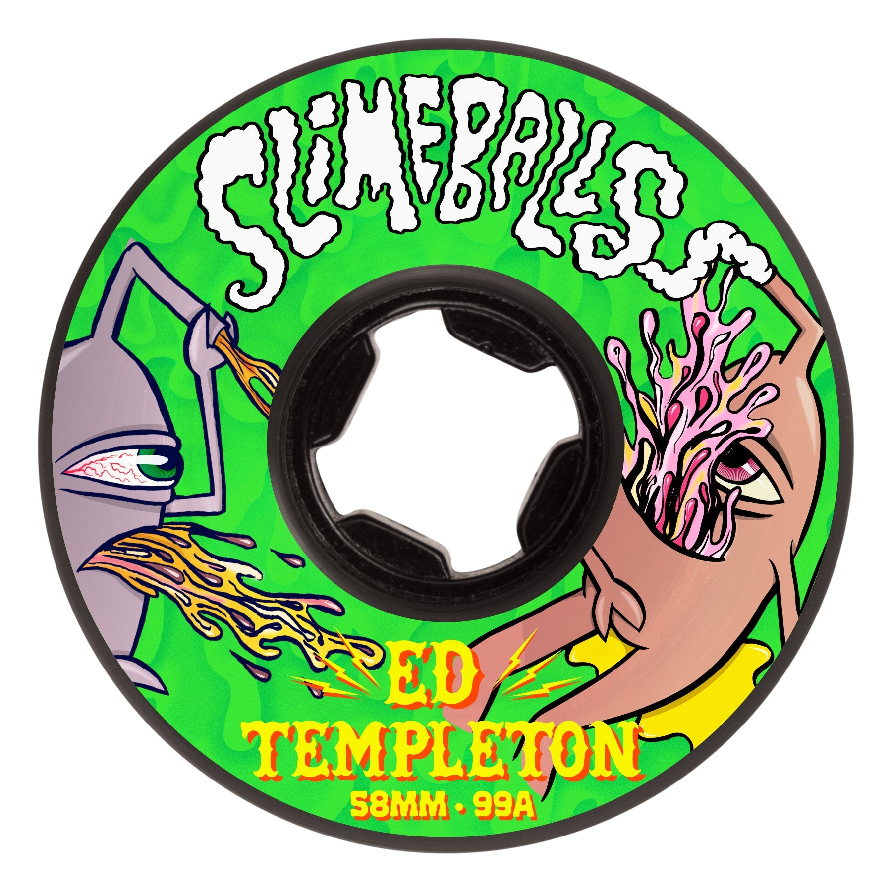 Slime Balls Skateboard Wheels 58mm Ed Templeton Vomits 99A Black