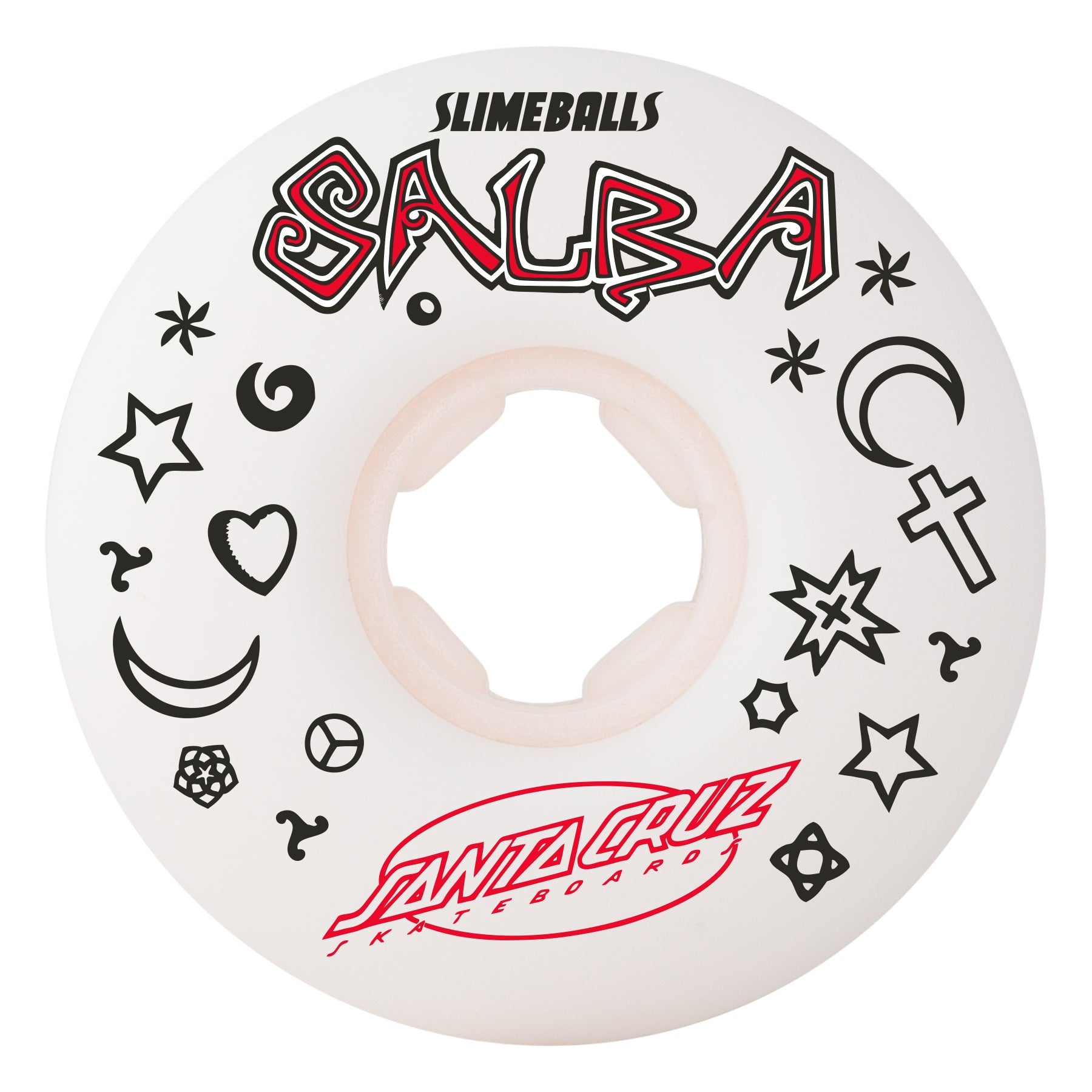 Slime Balls Skateboard Wheels 56mm Salba Witch Doctor Reissue Chubbies 99A White