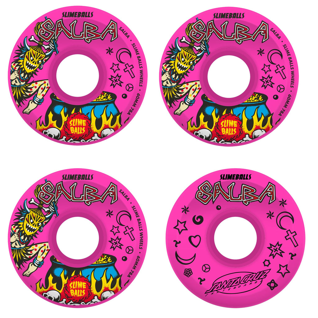 Slime Balls Skateboard Wheels 60mm Salba Witch Doctor Reissue OG Slime 78A Pink