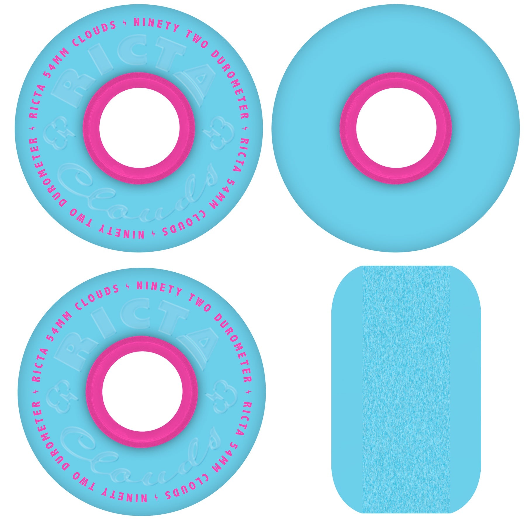 Ricta Skateboard Wheels 54mm Clouds 92A Blue