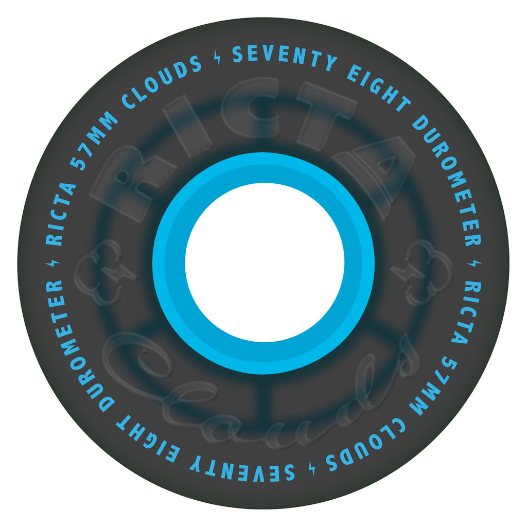 Ricta Skateboard Wheels 57mm Clouds 78A Transparent Black