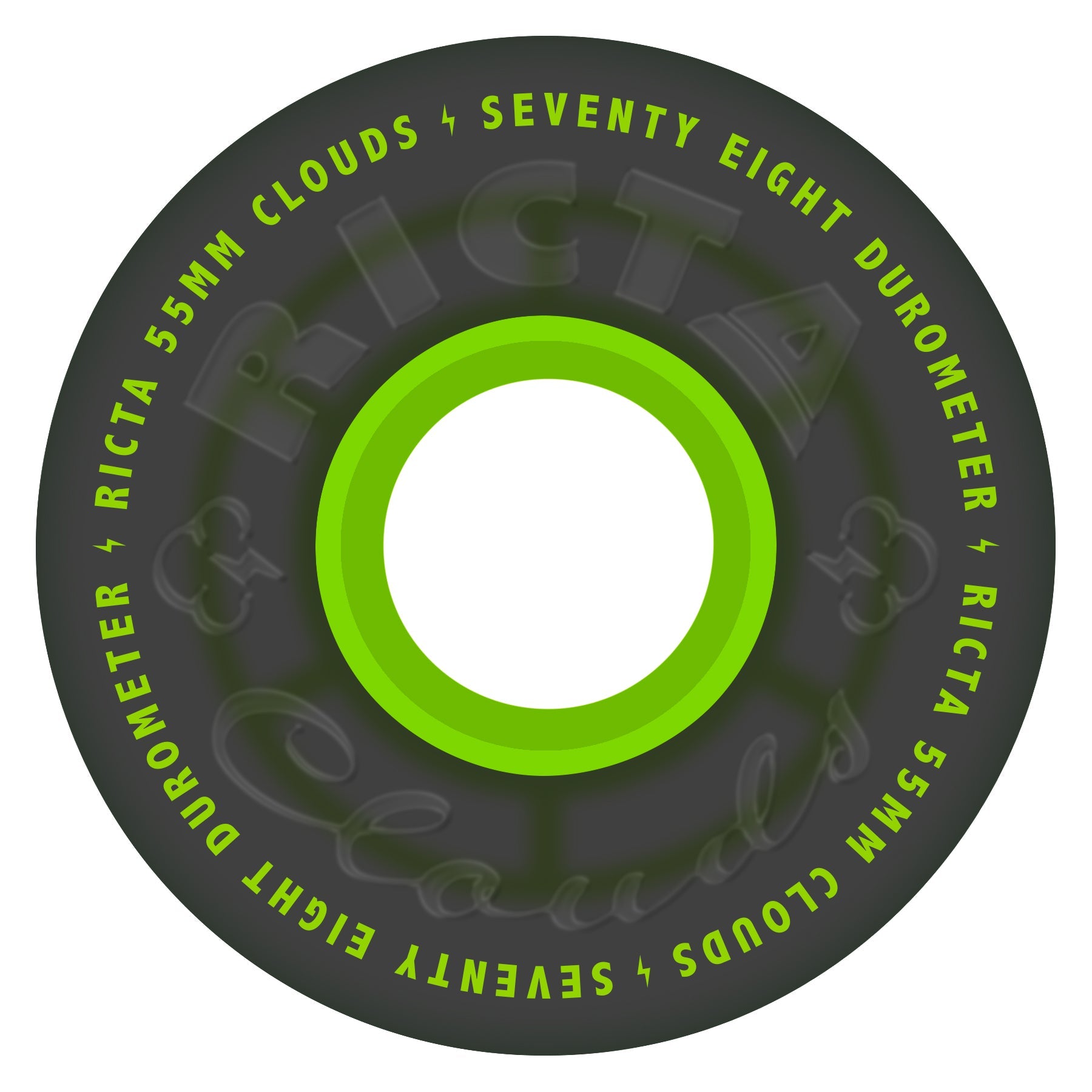 Ricta Skateboard Wheels 55mm Clouds 78A Transparent Black