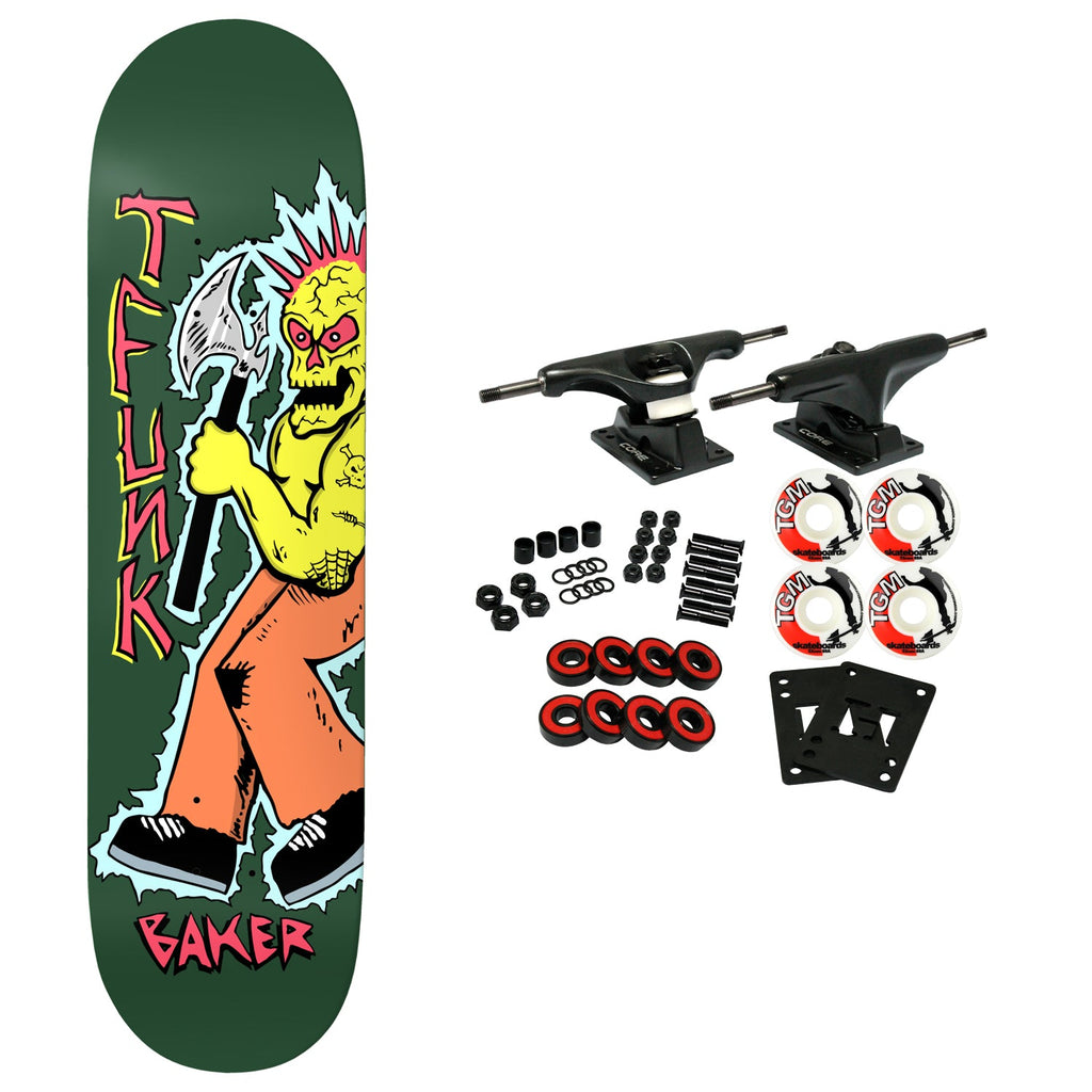 Baker Skateboard Complete T-Funk Axe Man Green 8.38" x 32"