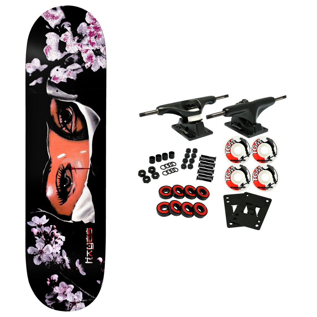 Deathwish Skateboard Complete Jake Hayes Blosson Black 8.475" x 31.75"