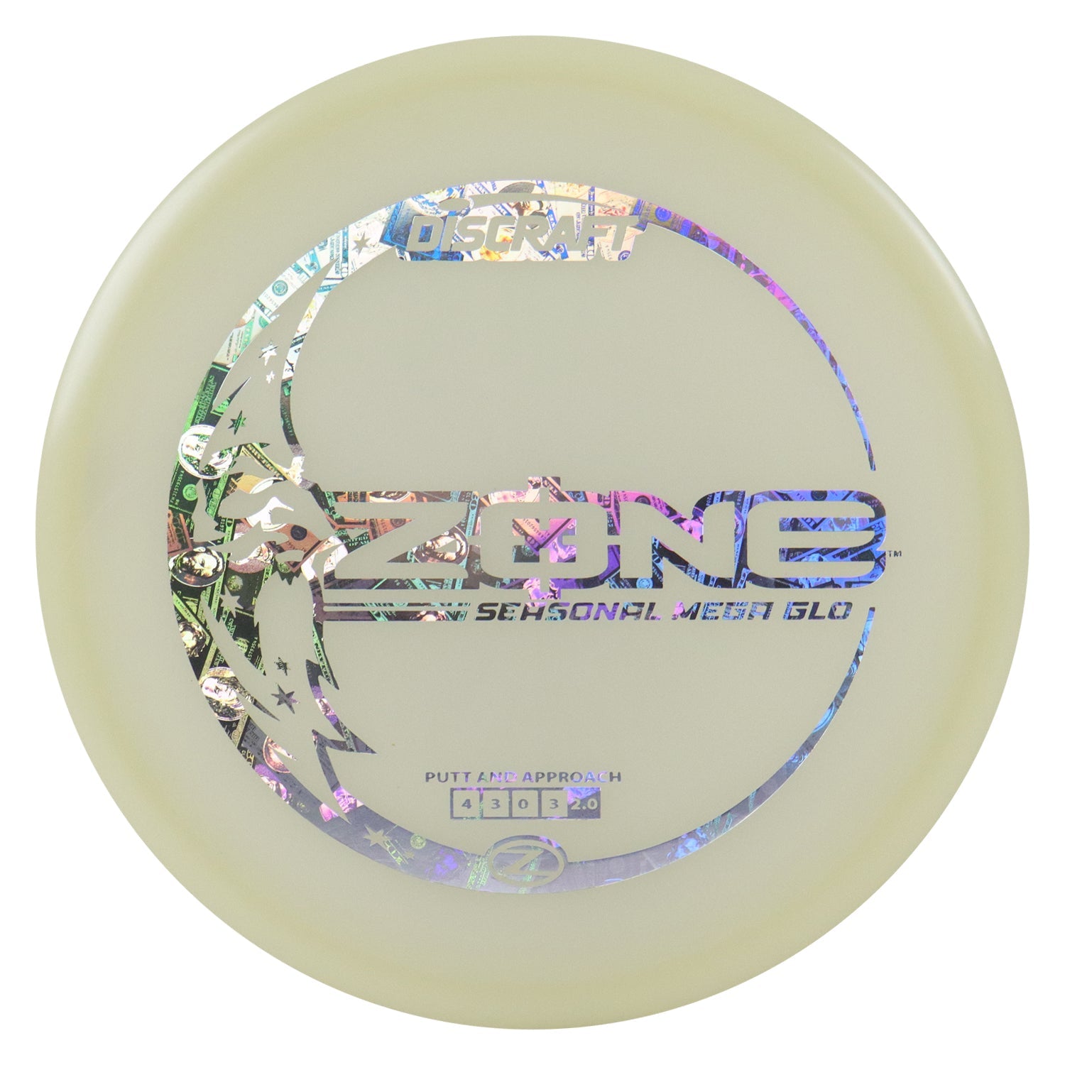 Discraft Disc Golf Seasonal Mega-Glo Zone Putter 4/3/0/3 - Choose Exact Disc