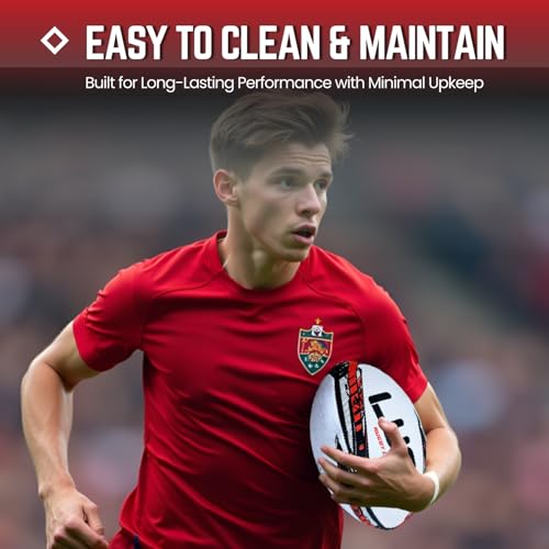 LUCA Rugby Ball Youth andAdult Sizes 3, 4 & 5 - HandStitched Super Grip TrainingBall - Durable 3-Ply WaterproofSurface for College & ClubPractice