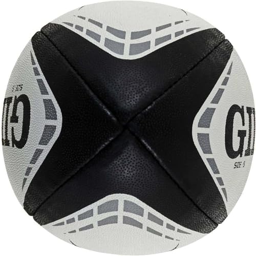 Gilbert G-TR4000 RugbyTraining Ball – Hand Stitchedwith Patented Triangular Grip –Durable 3-Ply WaterproofSurface for College & ClubPractice