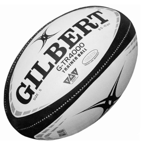 Gilbert G-TR4000 RugbyTraining Ball – Hand Stitchedwith Patented Triangular Grip –Durable 3-Ply WaterproofSurface for College & ClubPractice