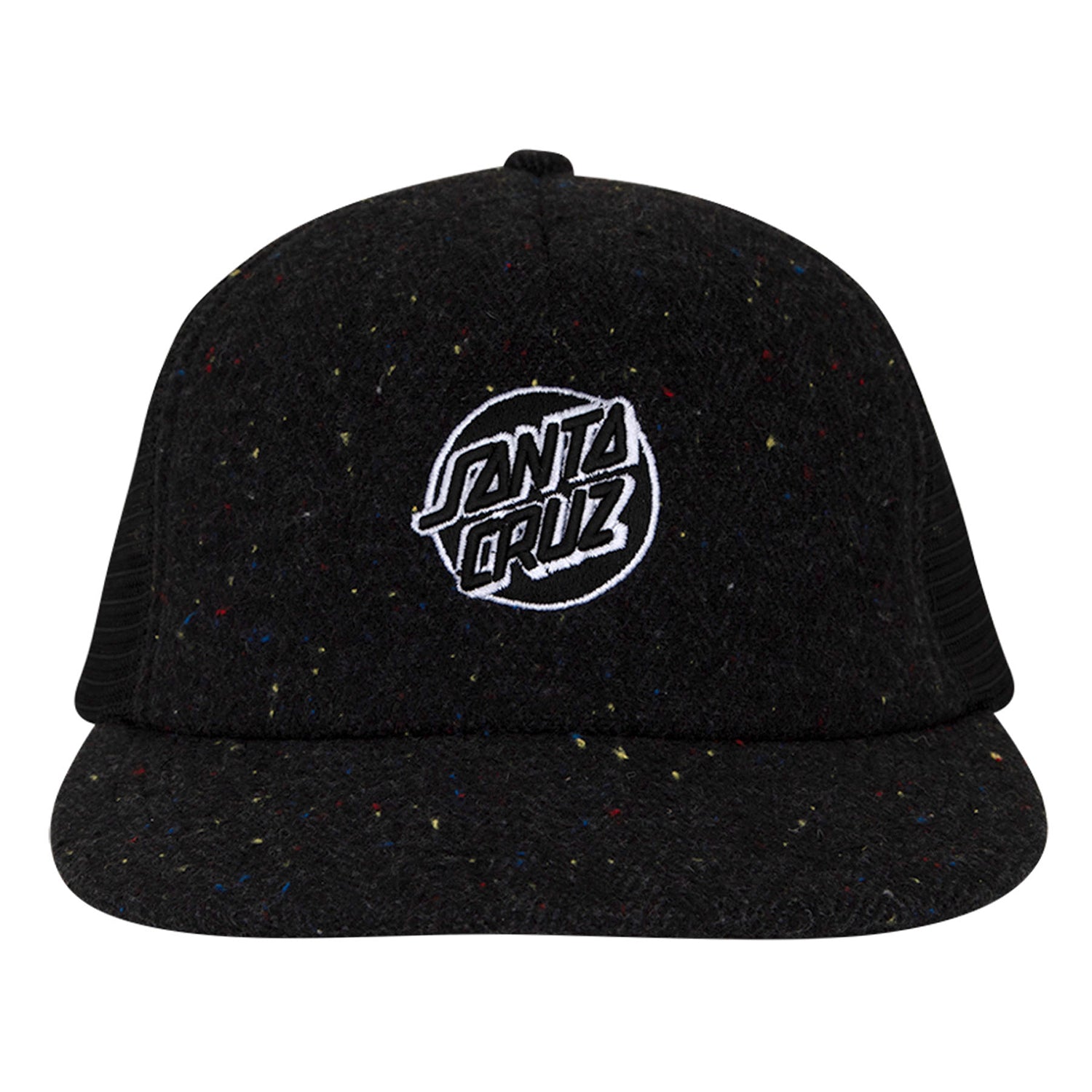Santa Cruz Skateboards Hat Cruz Embroidered Mesh Trucker Black Speckle