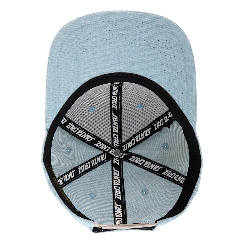 Santa Cruz Skateboards Hat Screaming Hand Snapback Light Denim