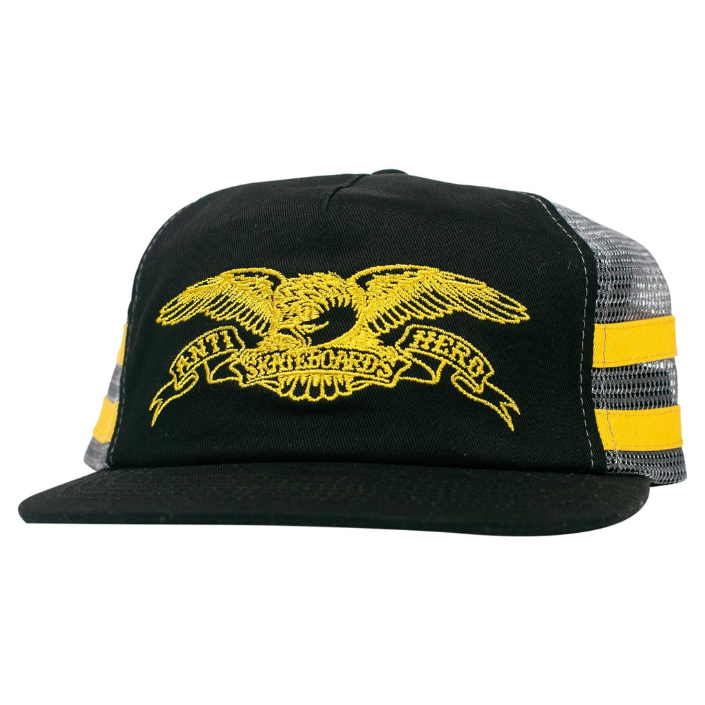 Anti Hero Skateboards Hat Basic Eagle Snapback Black/Charcoal/Yellow