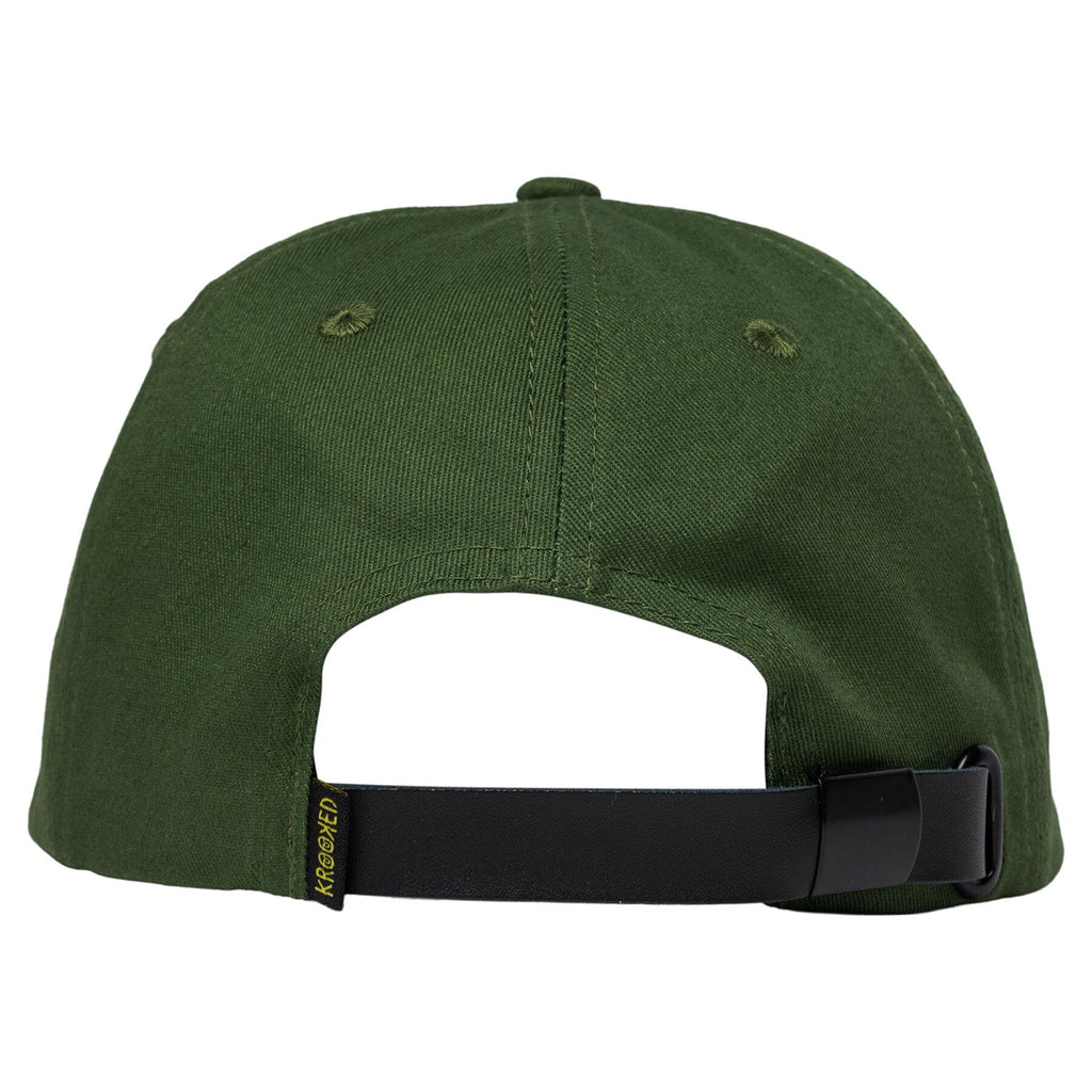 Krooked Skateboards Hat Double OK Script Strapback Olive/Cream
