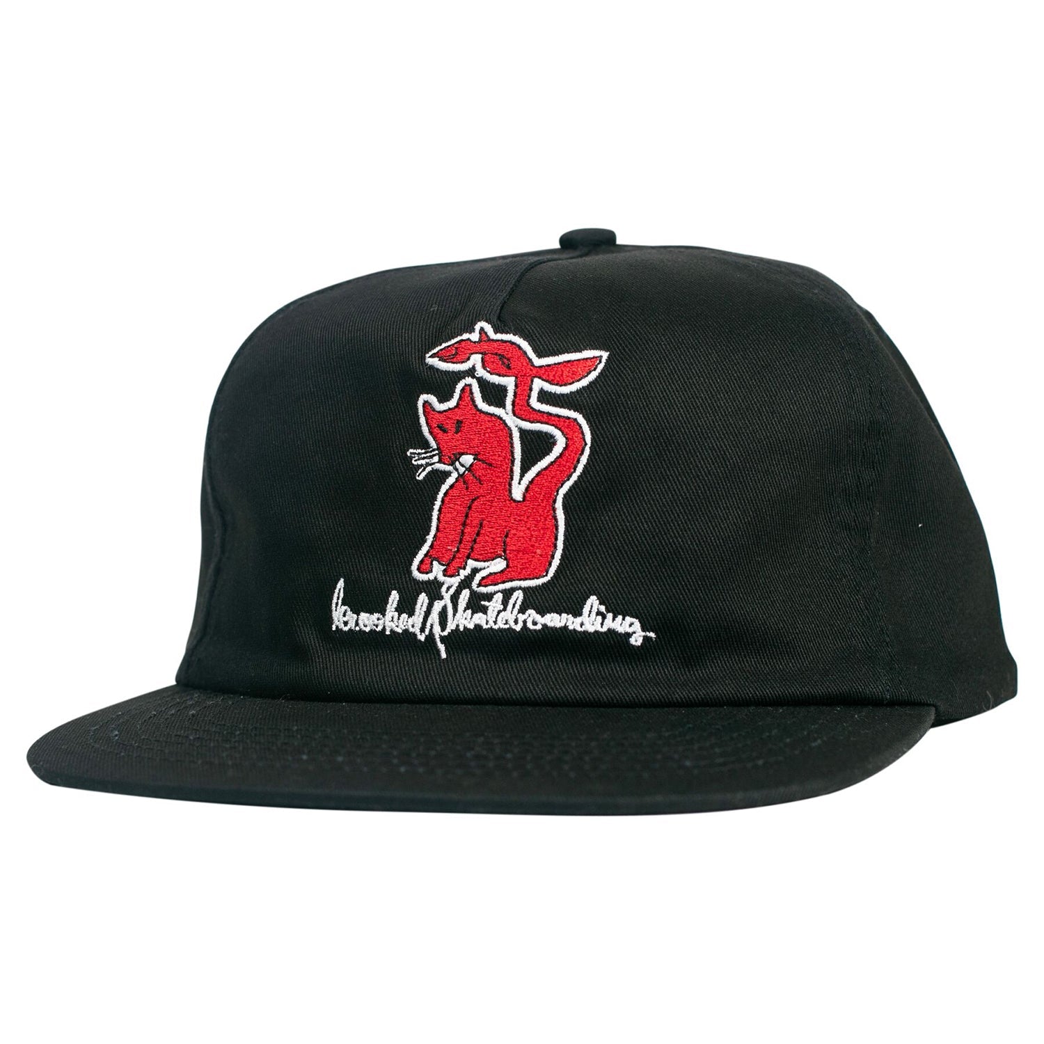 Krooked Skateboards Hat Kat Serpent Snapback Black/Red