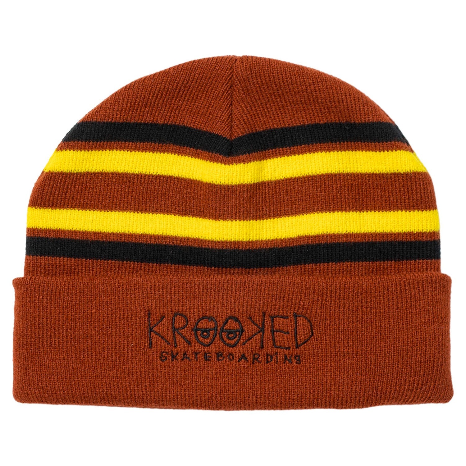 Krooked Skateboards Beanie Eyes Cuff Dark Red/Gold/Black