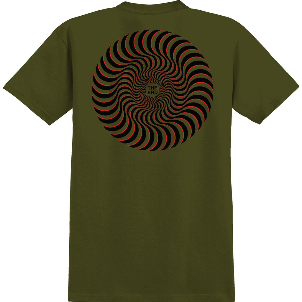 Spitfire Wheels Shirt Classic Swirl Overlay Military Green/Black/Red