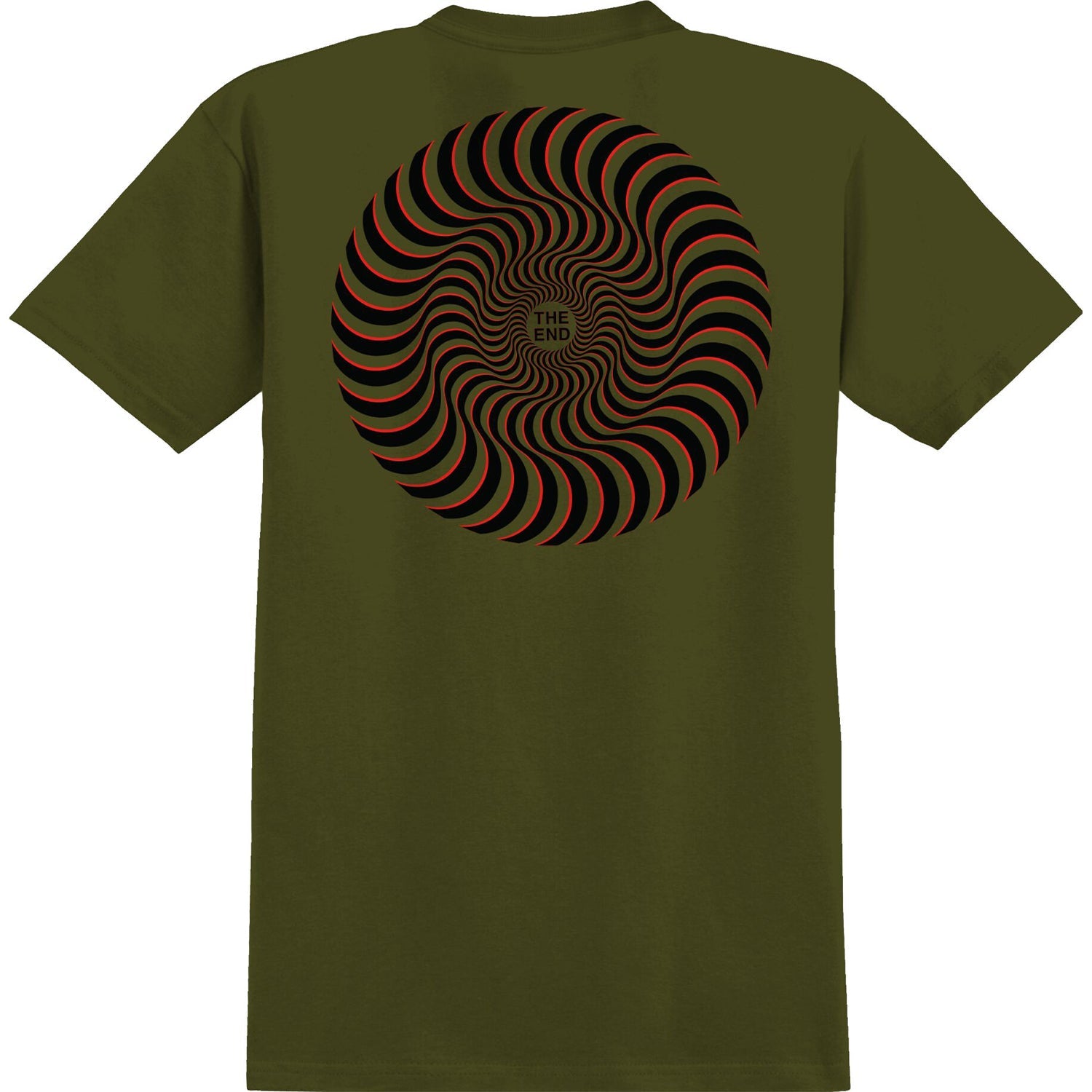 Spitfire Wheels Shirt Classic Swirl Overlay Military Green/Black/Red