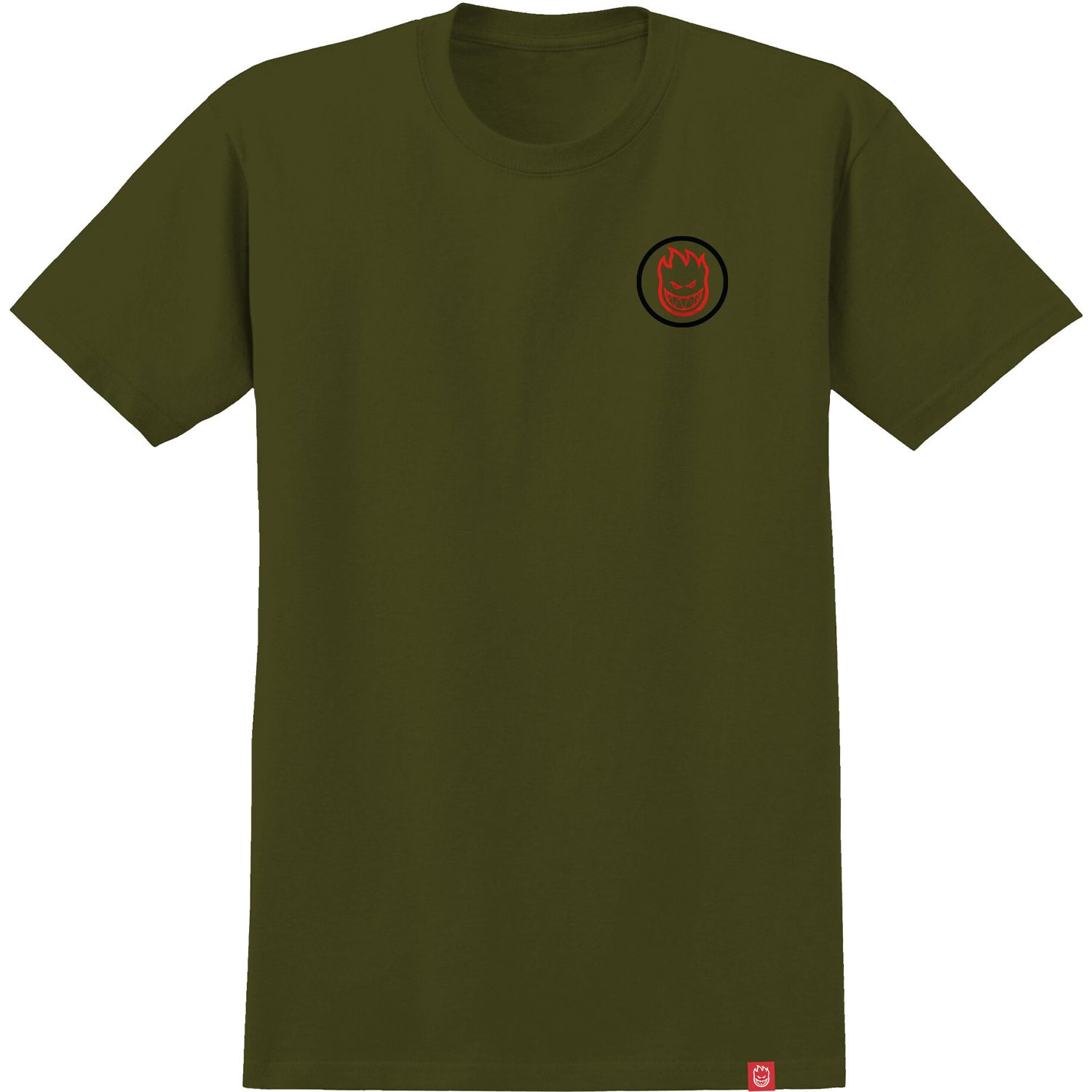 Spitfire Wheels Shirt Classic Swirl Overlay Military Green/Black/Red