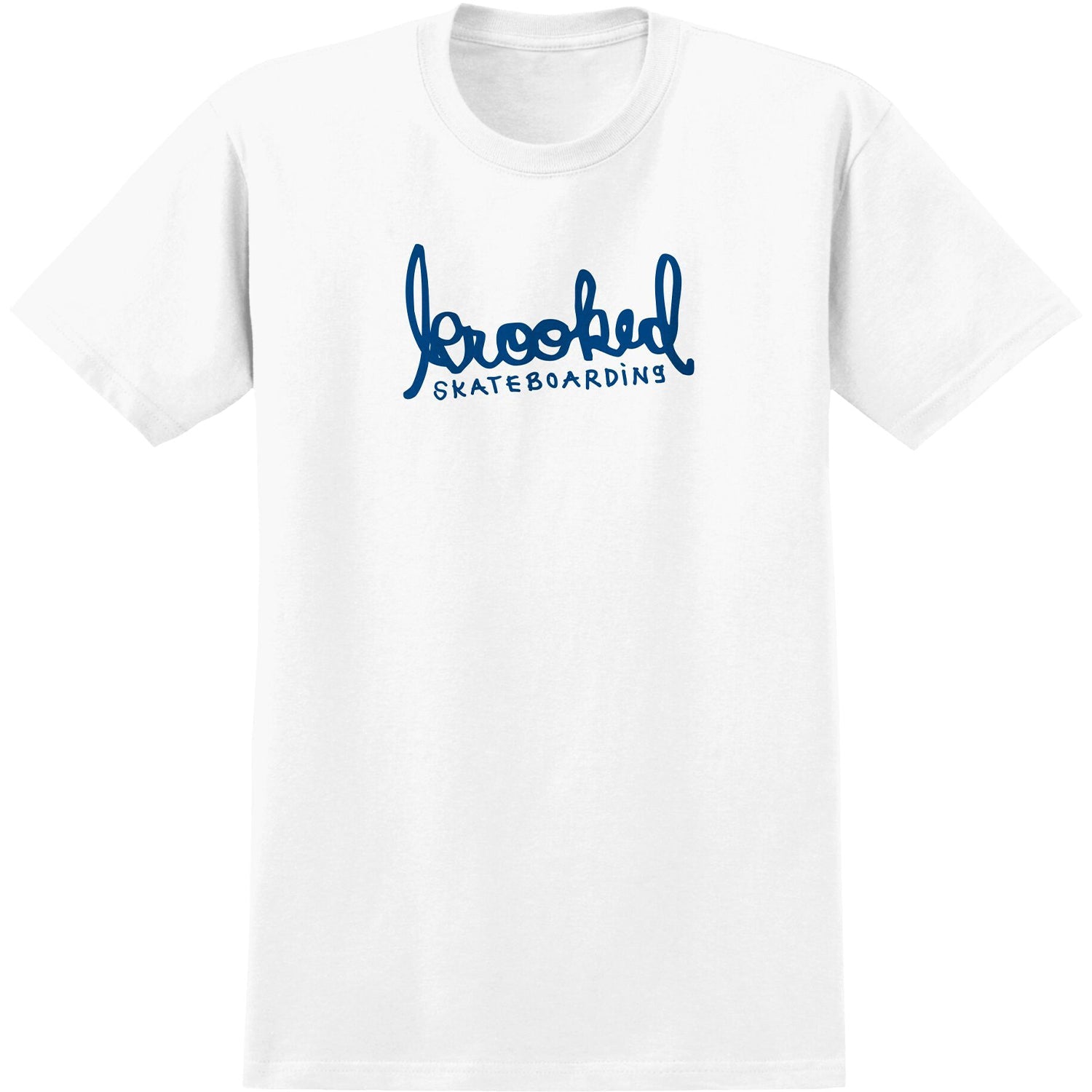 Krooked Skateboards Shirt Skript White/Blue