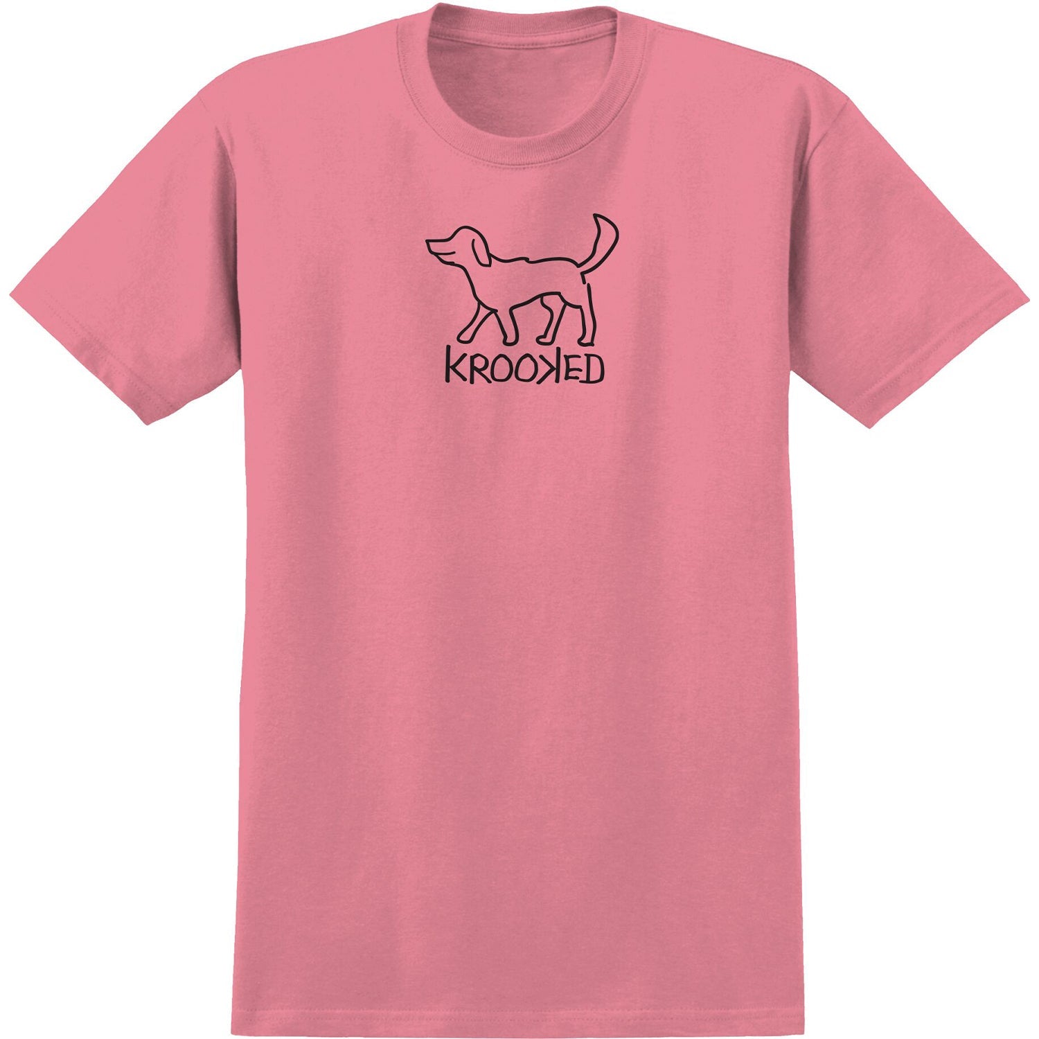 Krooked Skateboards Shirt El Perro Pink/Black