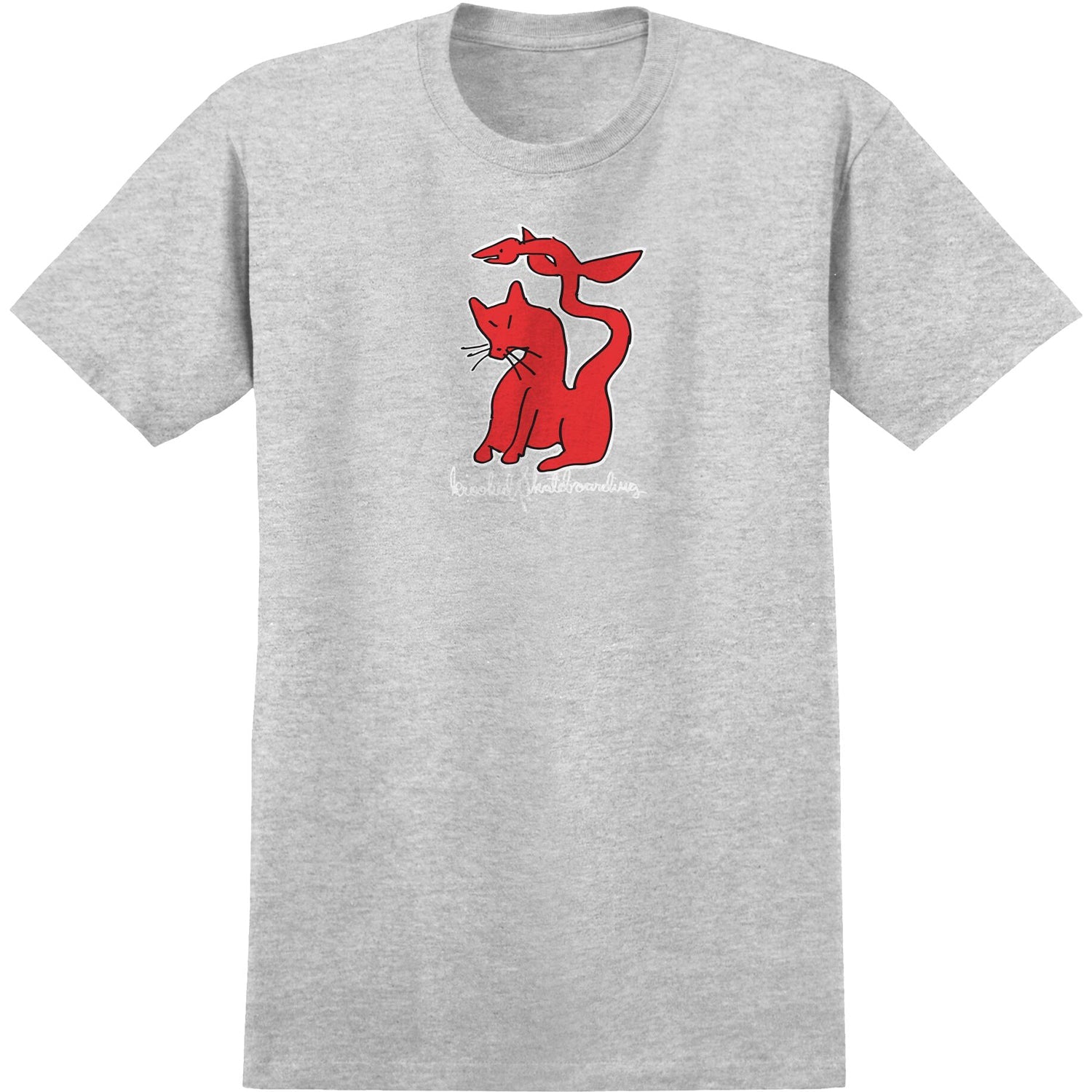 Krooked Skateboards Shirt Kat Serpent Heather Grey/Red/White/Black